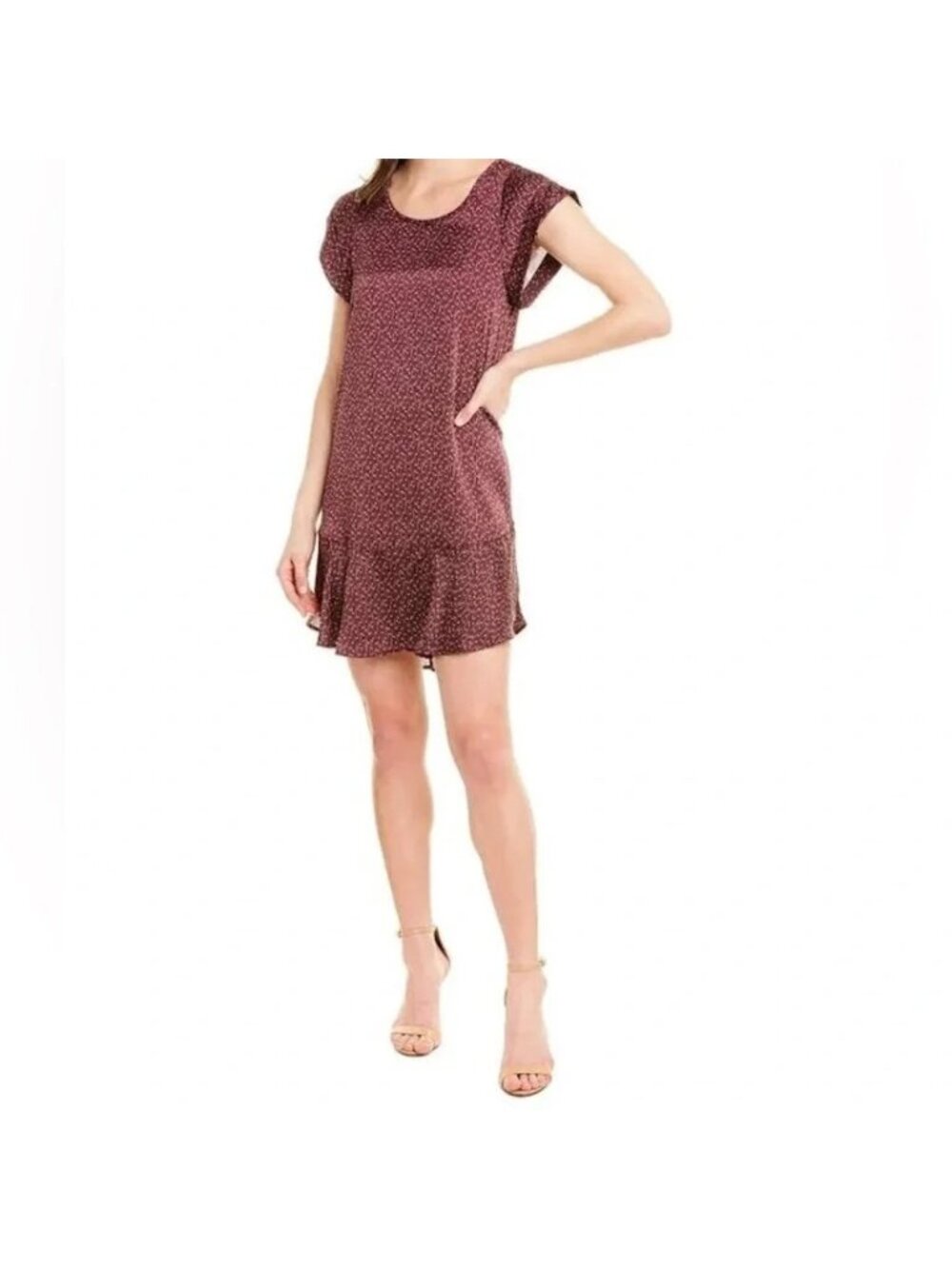 Joie Burgundy Star Print Shift Dress - XXS